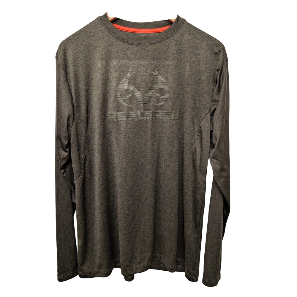 Realtree Mens Large Olive Green Long Sleeve Performance Graphic T-Shirt RN147453